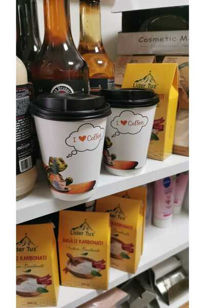 COFFEE LOC 'I Love Coffee' 14 oz Coffee Cup - Hot Group, Paperboard with Lid, 400 ml Coffee Cup with 12