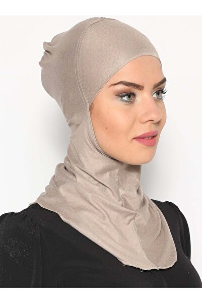 Ecardin Boyunluklu Hijab Bone - Açık Vizon -