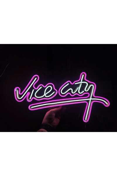 Kadem En Güzel Günde Vice City Neon Led Dekoratif Duvar Aydınlatması 45*25