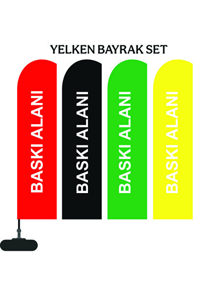 ARSLAN BAYRAK REKLAM PROMOSYON 75X300CM YELKEN BAYRAK SET 1 ADETTİR