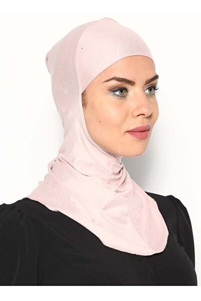 Ecardin Boyunluklu Hijab Bone - Pudra -