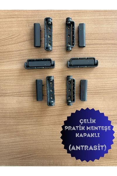 ÖZFIRAT PVC YAPI Pvc Pimapen Door Window Practical Steel Hinge 80mm Anthracite (6 Pcs) Screws Included