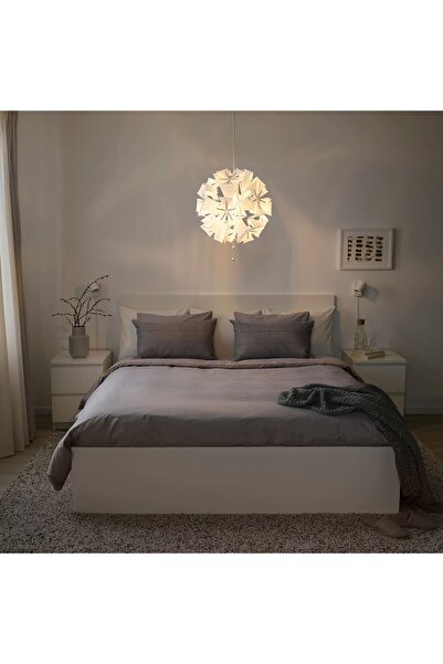 IKEA sarkıt lamba, beyaz, 43 cmAmpul ayrı satılır. E27 şeffaf küre LED ampul önerir.