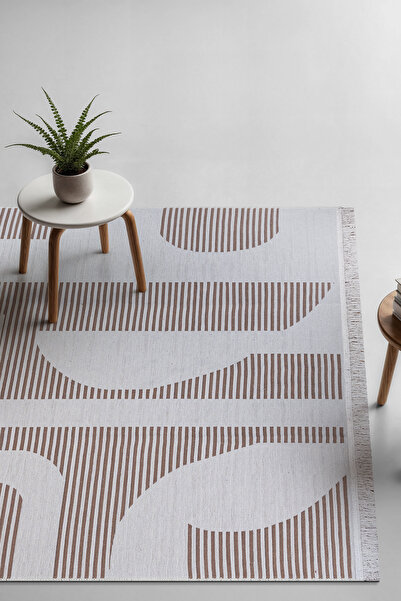 SARAZ HALI Bohemian Touch Series Double Sided Woven Cotton Rug 2108 Beige