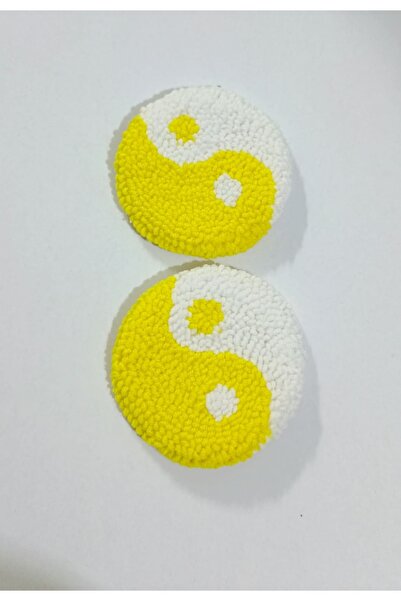 ETİK AKSESUAR Coaster 1 Pair of Yellow and White Auto Accessories