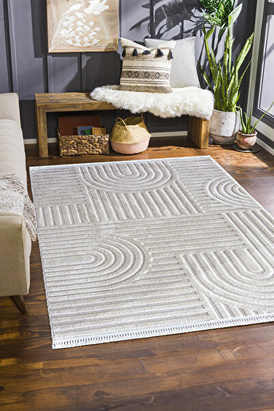 Halı Sepeti Enti Step 2213 Krem Hav Toz Vermez Yumuşak Dokulu Mutfak Koridor ...