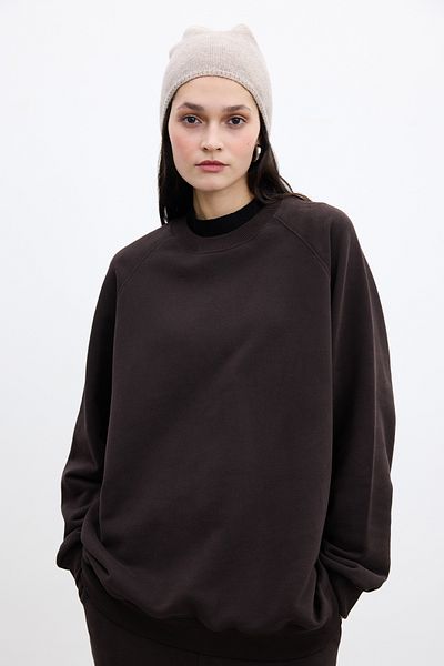 Manuka Hellbraunes, übergroßes Basic-Sweatshirt