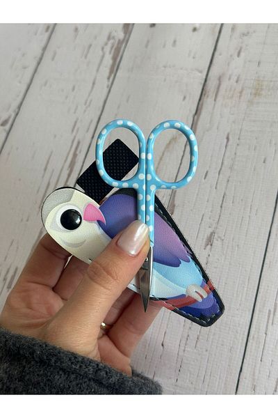 Hemline Parrot Protection Scissors with Blue Sheath