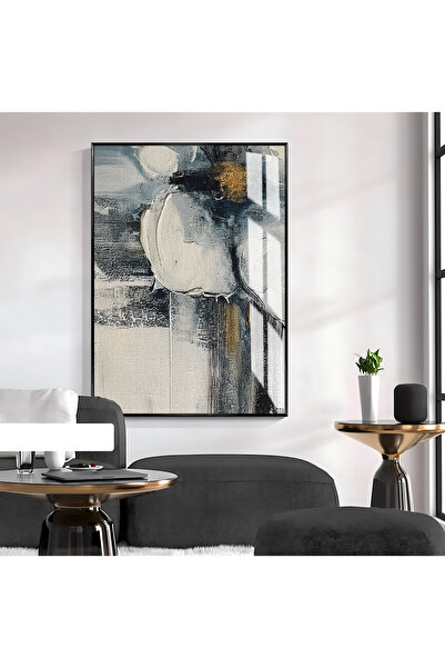 Harikabirev HARİKABİREV | MODELL ABSTRACT CU FLORI GALBEN-GRIS-NEGRU 02 | TAB...