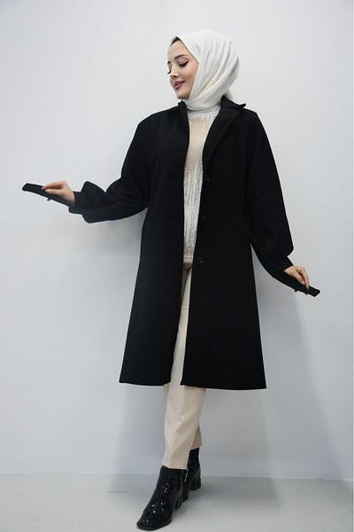 Esma Regular Calip Balloon Sleeve Detailed Kali̇Teli̇ Women's Stamp Coat