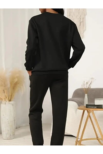 LAND MODA Γυναικείο Σετ Φόρμας με Στάμπα και Λαιμόκοψη Ποδηλάτου