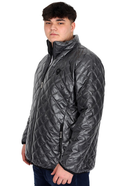 ModeXL Mode XL Large Size Men's Stand Collar Quilted Coat U24615 Anthracite