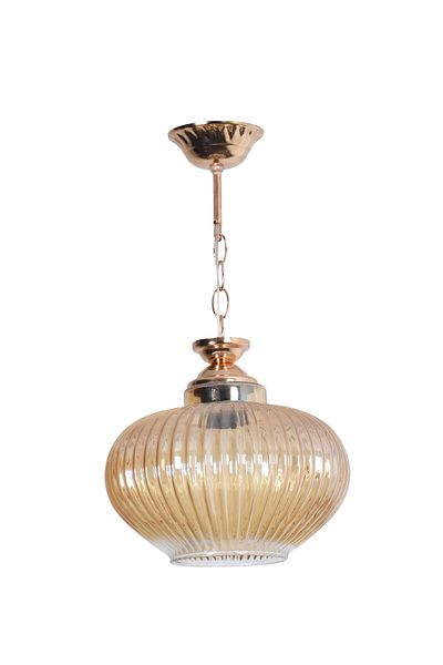 Modavize Chain Modern Design Hall Kitchen Entrance Children's Room Gold - Gold Color Honey Glass Single Chandelier