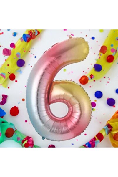 Behind party store 6 Years Old Rainbow Number Foil Balloon 34 Inch 76 cm
