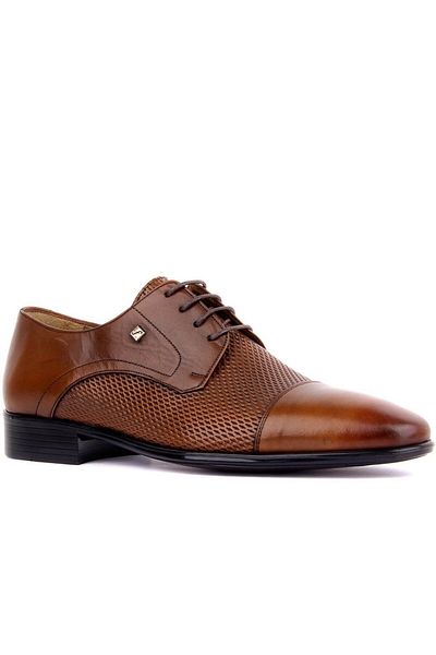 Fosco Lace-Up Tan Leather Men's Classic Shoes 9081 45