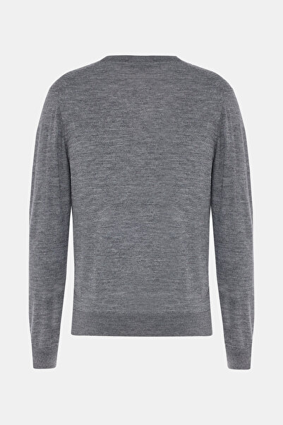 W Collection Gray Melange Crew Neck Long Sleeve Sweater