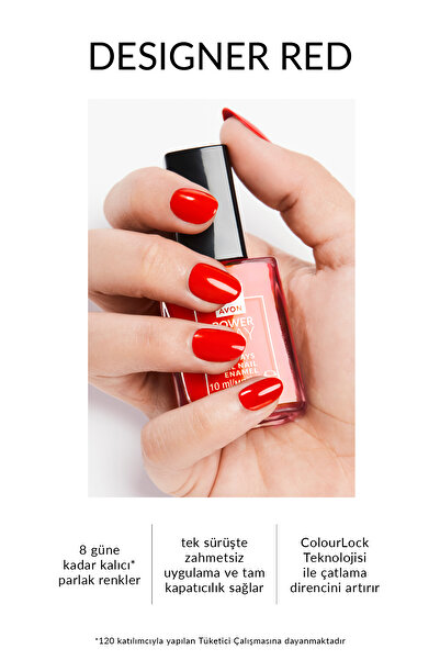 AVON Power Stay Jel Oje 10ml - Designer Red