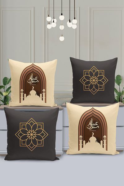 Filamente Set de huse de pernă cu model special Ramadan din 4 piese - imprimate digital pe două fețe