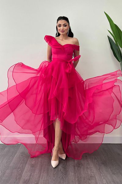 giyimmasalı Βραδινό Φόρεμα Organza Fabric Layer - ΦΟΥΚΙΔΑ