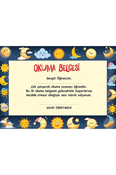 uzaktangelir Sertifikat o čitanju za osnovnu školu, prvi sloj, debeo karton (...