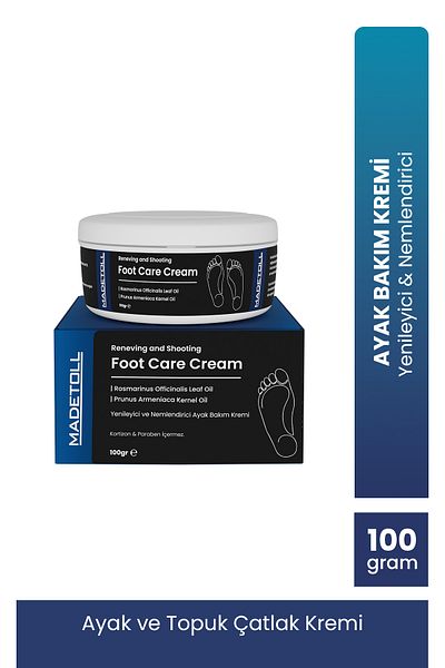 Madetoll Foot and Heel Crack Cream & Renewing and Moisturizing Foot Care Cream 100 Gr