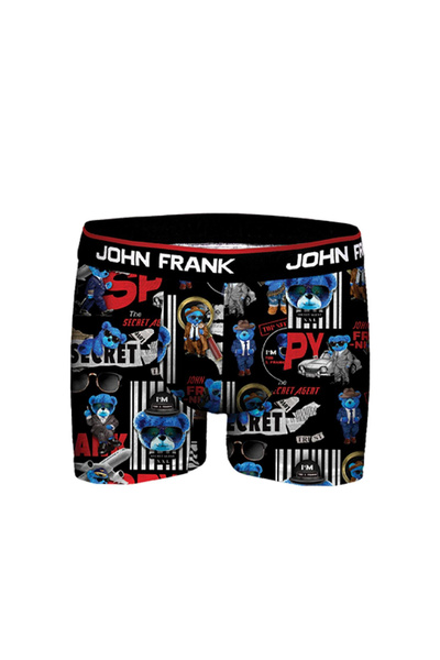 John Frank John Frank Digital Printed Boxer Men's Boxer Jfbd354-Tsblack