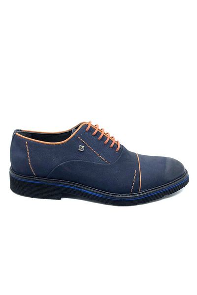 Fosco Genuine Leather Navy Blue Men's Shoes 1070 49 45