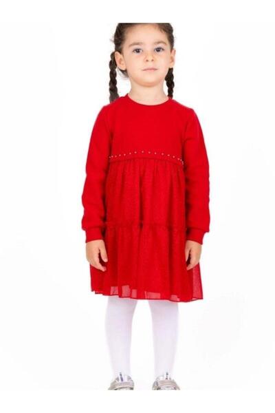 Best Kız Çocuk Kadife Simli Etekli Sweat Elbise