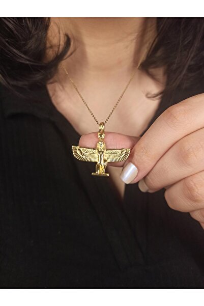 TREND 925 ayar gümüş İsis kolye, mısır tanrıçası kolye, gümüş kolye, hediye kadın kolye