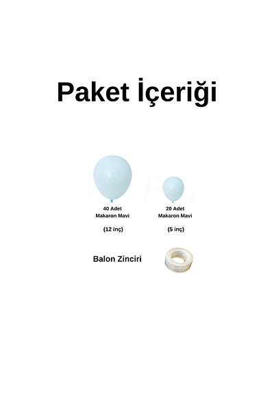 Ata Parti Dünyası *Makaron Blue* 60's Birthday Balloon Chain Party Set