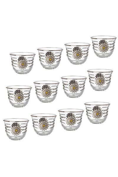 Dania A set of 12 Turkish-made Arabic coffee cups with elegant and unique designs