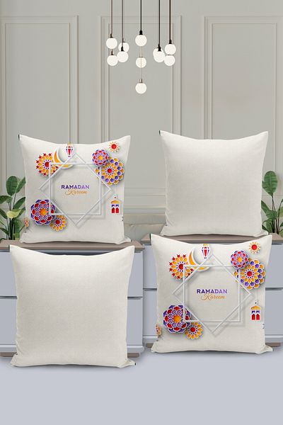 Filamente Set de huse de pernă cu model special Ramadan din 4 piese - imprimate digital pe două fețe