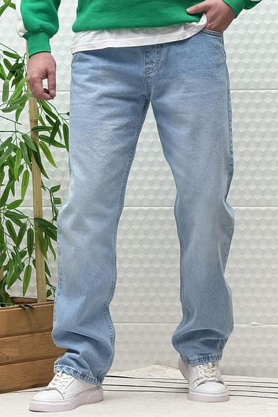 WAFRA Men's Elastic Waist Casual Baggy Jeans