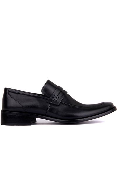 Fosco Laceless Black Leather Men's Classic Shoes 1390 114 430