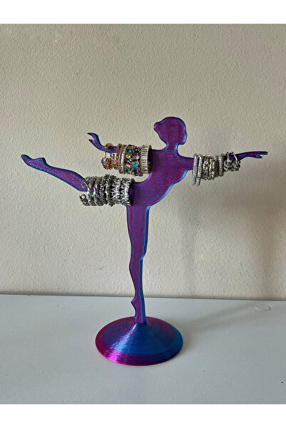 magicland حامل مجوهرات بلاستيكي صلب بتصميم راقصة باليه مزخرف - منظم لحلقات/أق...