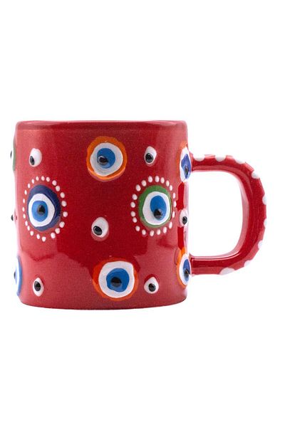 Gülce Special Evil Eye Embossed Small Tile Mug