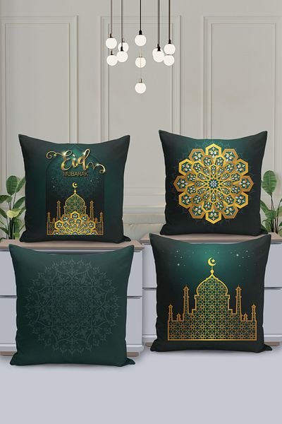 Filamente Set de huse de pernă cu model special Ramadan din 4 piese - imprimate digital pe două fețe