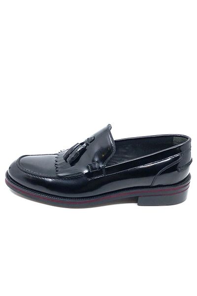Fosco Black Leather Men's Shoes 6080 300