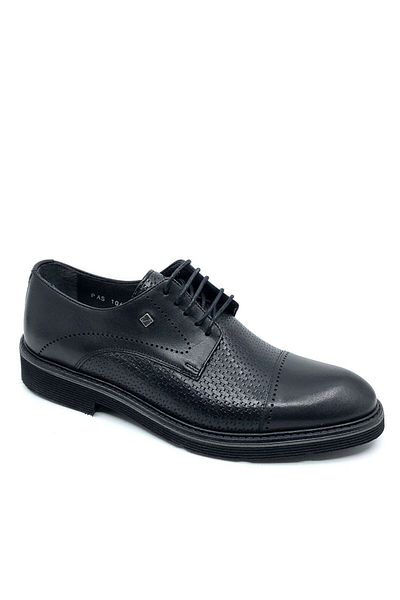 Fosco Genuine Leather Black Men's Shoes - 1060 46