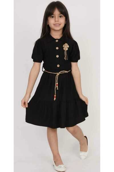 Tosyalı Burak Bebe Kız Çocuk Yazlık Kısa Kol Bürümcük Kumaş Elbise 6/12 YAŞ