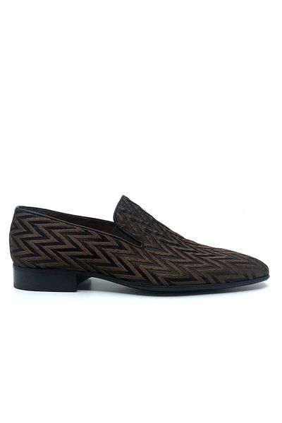 Fosco Embroidered Brown Classic Men's Shoes 1313