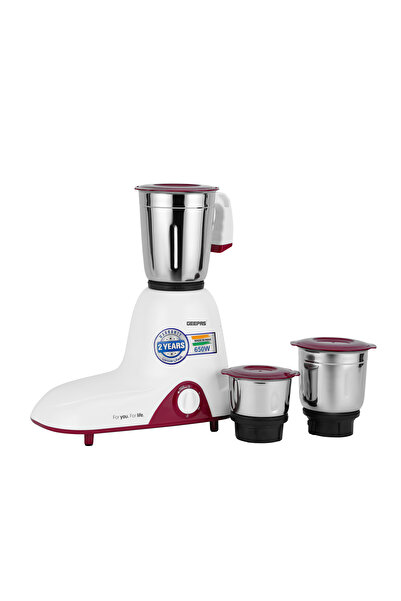 Geepas 3-IN-1 Mixer Grinder- 650W Powerful Motor with Stainless Steel Jars and Blades