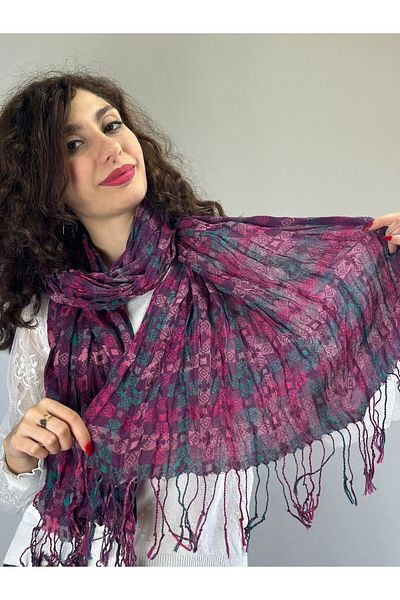 Gönülden Tasarım Γυναικείο σάλι με απαλό σχέδιο - 170x65 cm