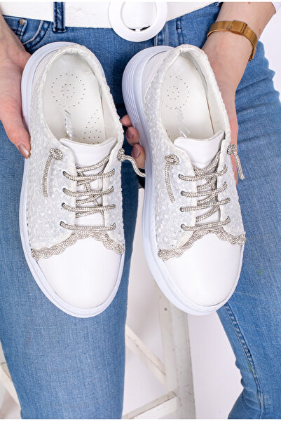 mikay shoes BAĞCIĞI TAŞLI TAŞ DETAYLI SPOR  Sneaker AYAKKABI