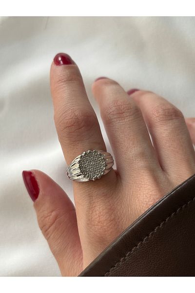 ringbox Silver Color Heeled Stone Ring