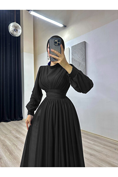 MERVEPLUME Plume Kruvaze Tül Şifon Abiye