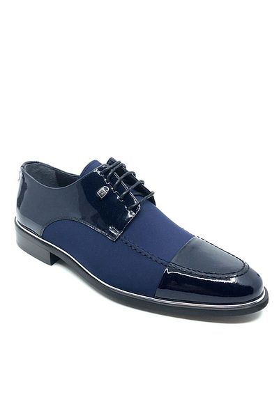 Fosco Pantofi pentru bărbați din satin din piele lacuată bleumarin 1128 848 514