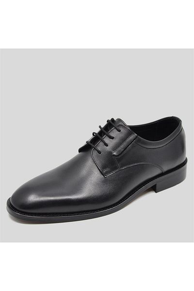 Fosco Derby Genuine Leather Men's Classic Shoes Black 9755