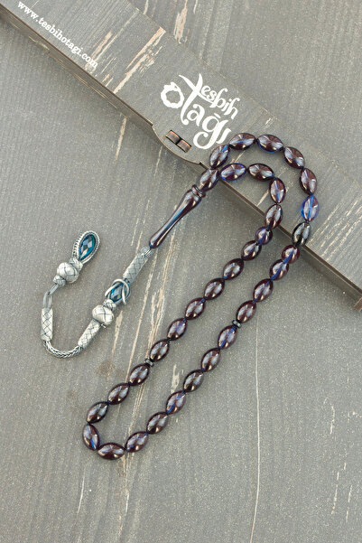 Tesbih Otağı Silver Kazaz Tasseled Barley Cut Fire Amber Rosary