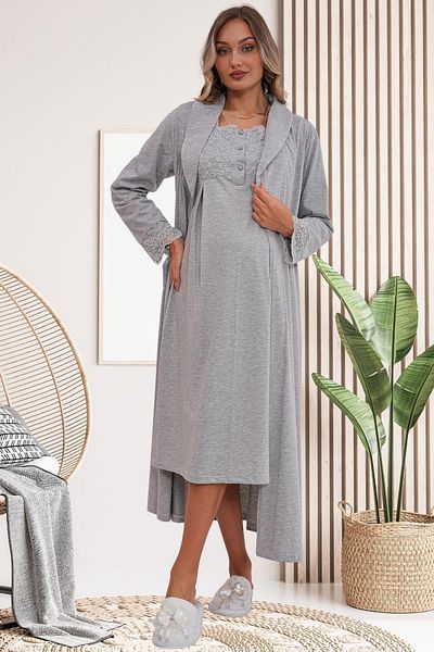 Mecit Pijama Σετ 2 για έγκυες και μετά τον τοκετό - Περιλαμβάνει κουμπιά από 75% βαμβάκι και 25% βισκόζη